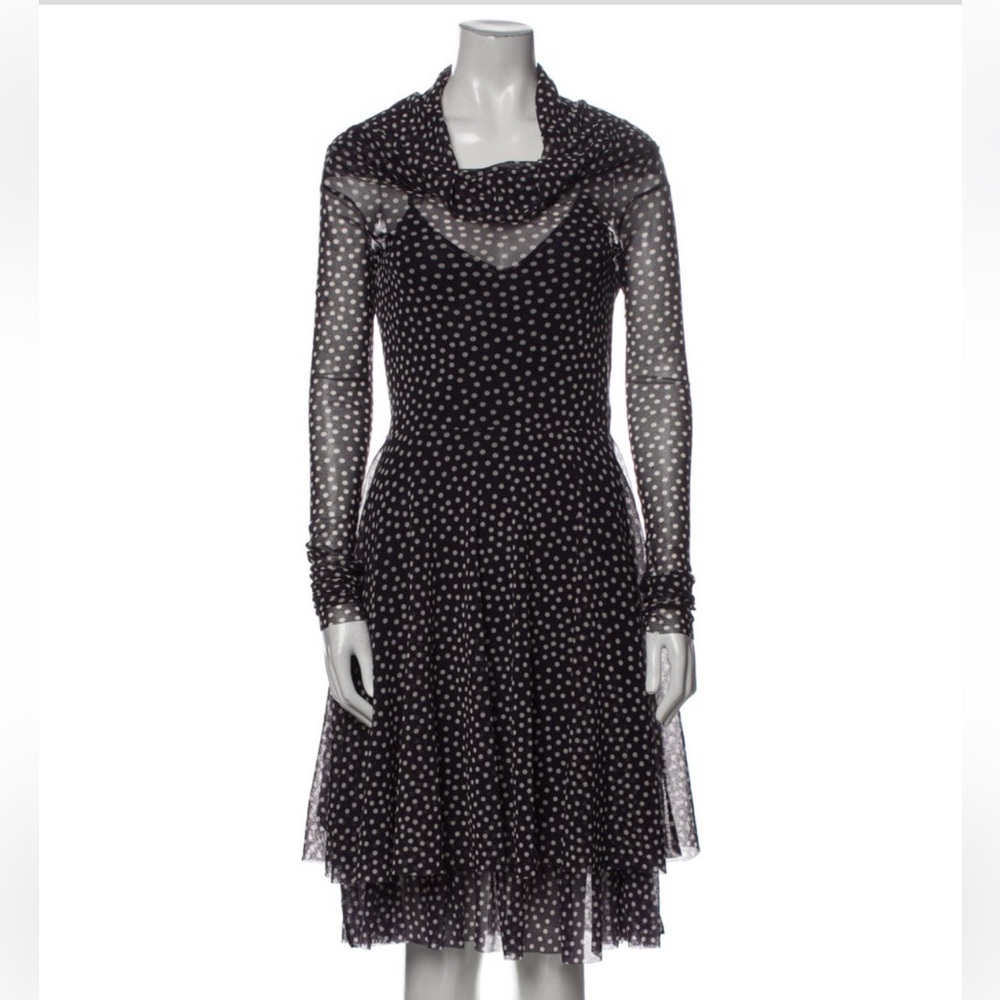 Fuzzi dot print midi length dress